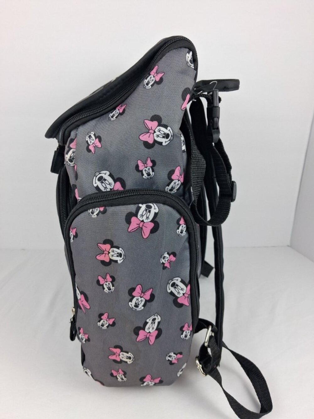 Disney Baby Minnie Mouse Backpack Diaper Bag With Pink Bow Print Multi-Pockets - Picture 4 of 16